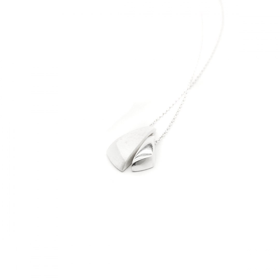 BLOW double / glossy and satin silver necklace BLOW double / glossy and satin silver necklace