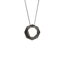LABEL maxi / black silver necklace