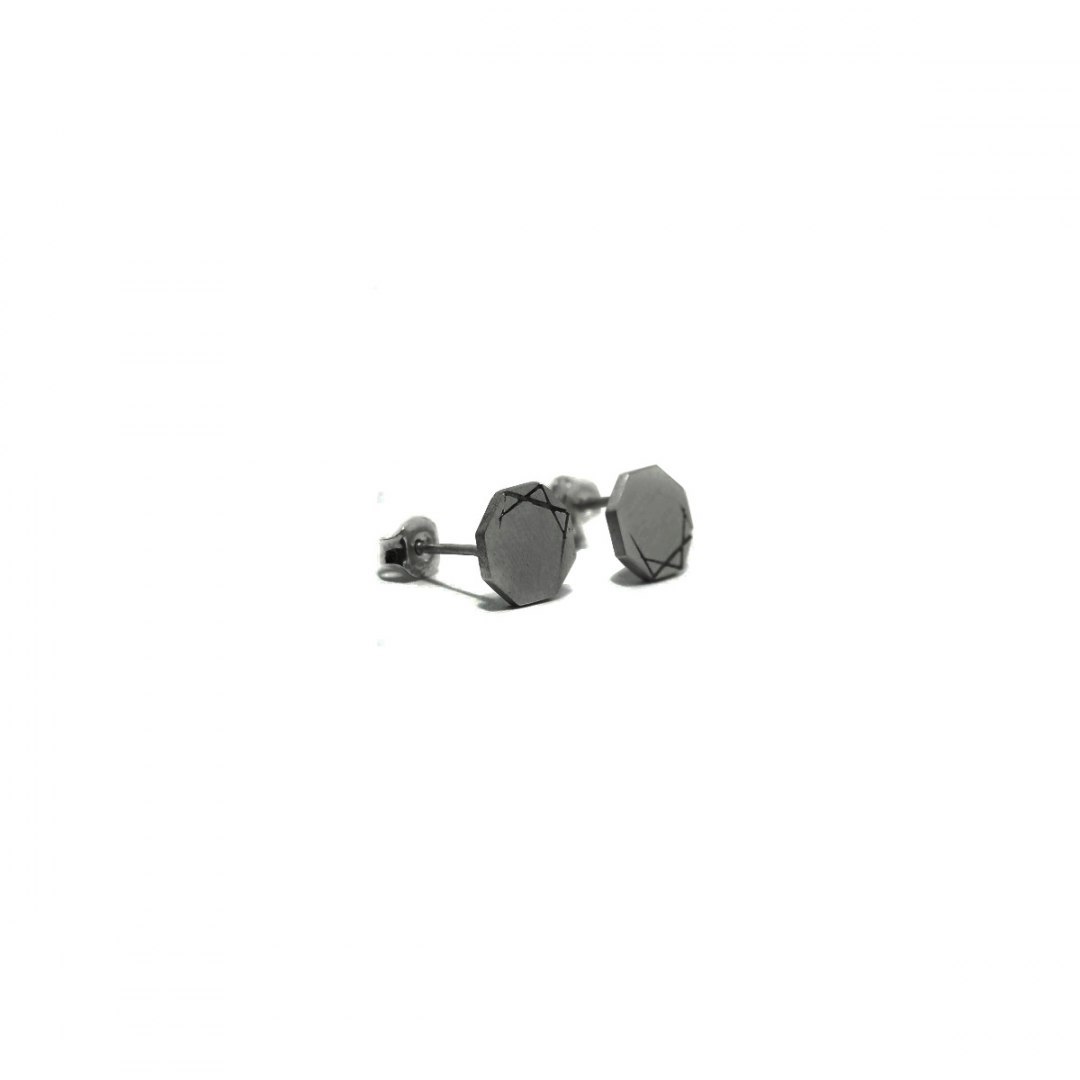 LABEL mini earrings / black silver