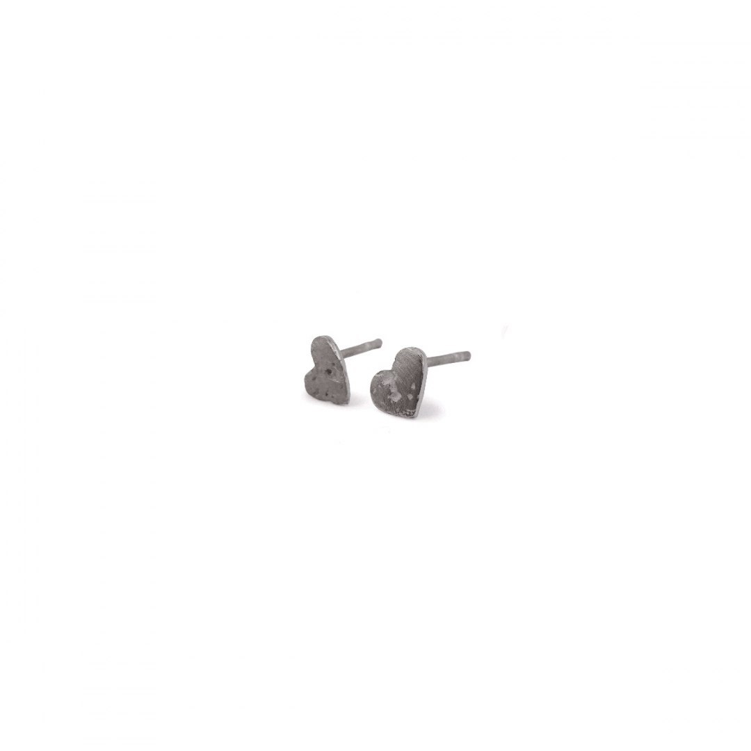 LANE little heart / black silver earrings LANE little heart / black silver earrings