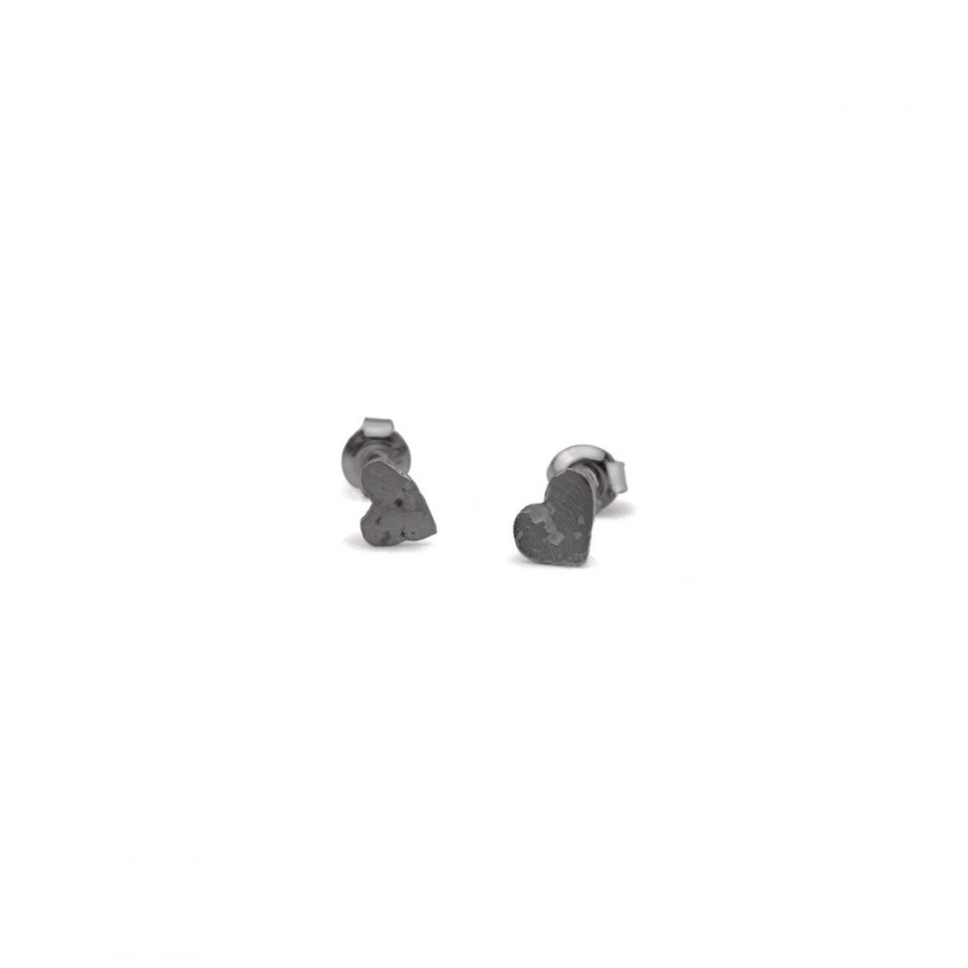 LANE little heart / black silver earrings LANE little heart / black silver earrings