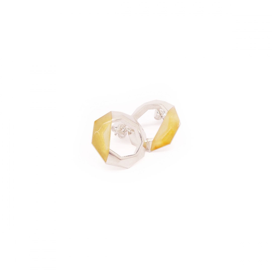 Label Amber - glossy silver earrings Label Amber - glossy silver earrings