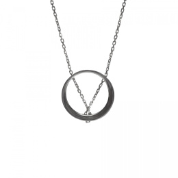 MINIMAL BIG necklace / black silver