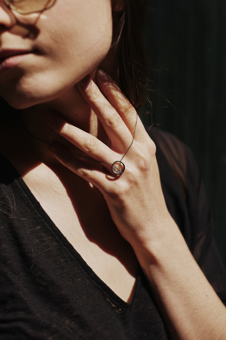 MINIMAL mini necklace / black silver MINIMAL mini necklace / black silver