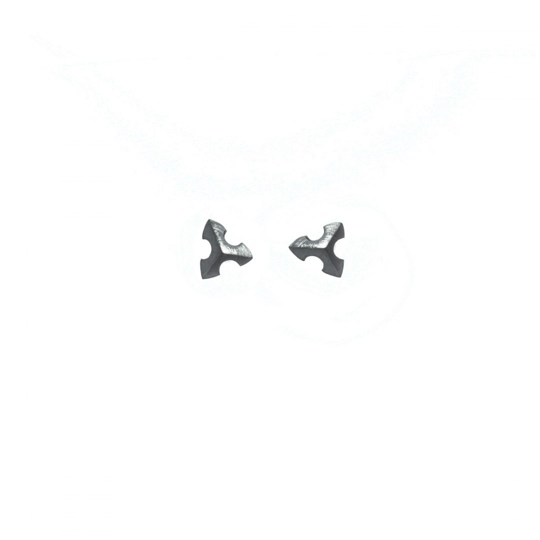 ROSETTE mini / black silver earrings ROSETTE mini / black silver earrings