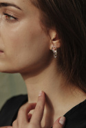 SMOOTH GEMstone long / silver earrings