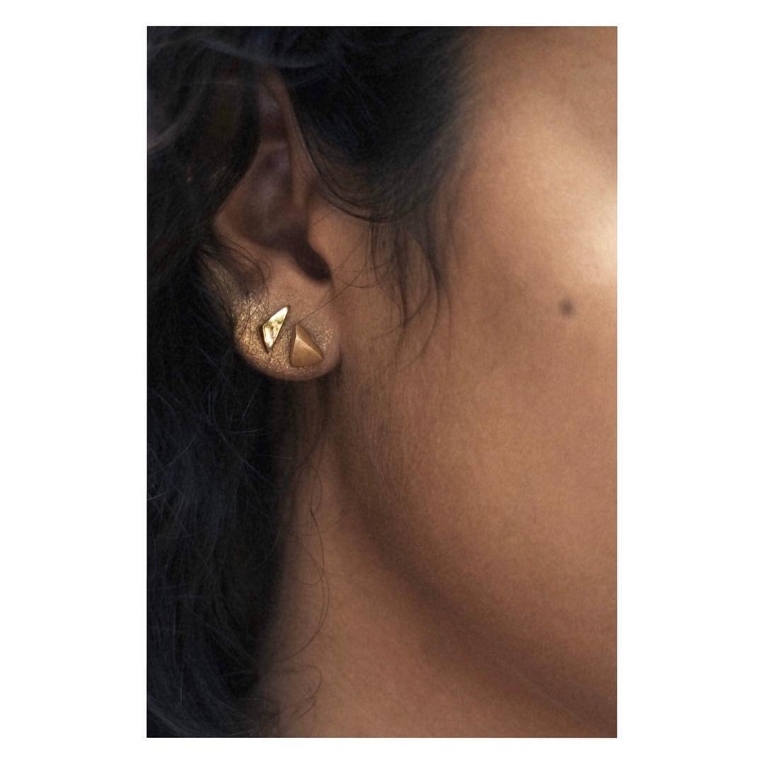 TRI mini / AU GOLD earrings