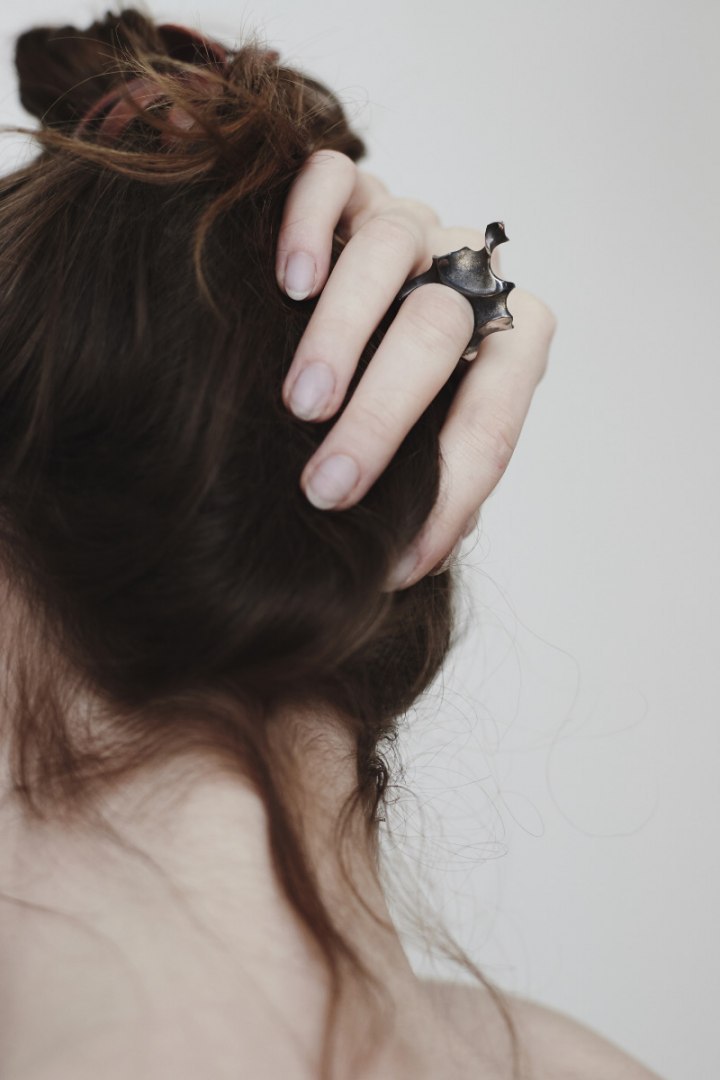 WAVES / BLACK silver ring and necklace WAVES / BLACK silver ring and necklace