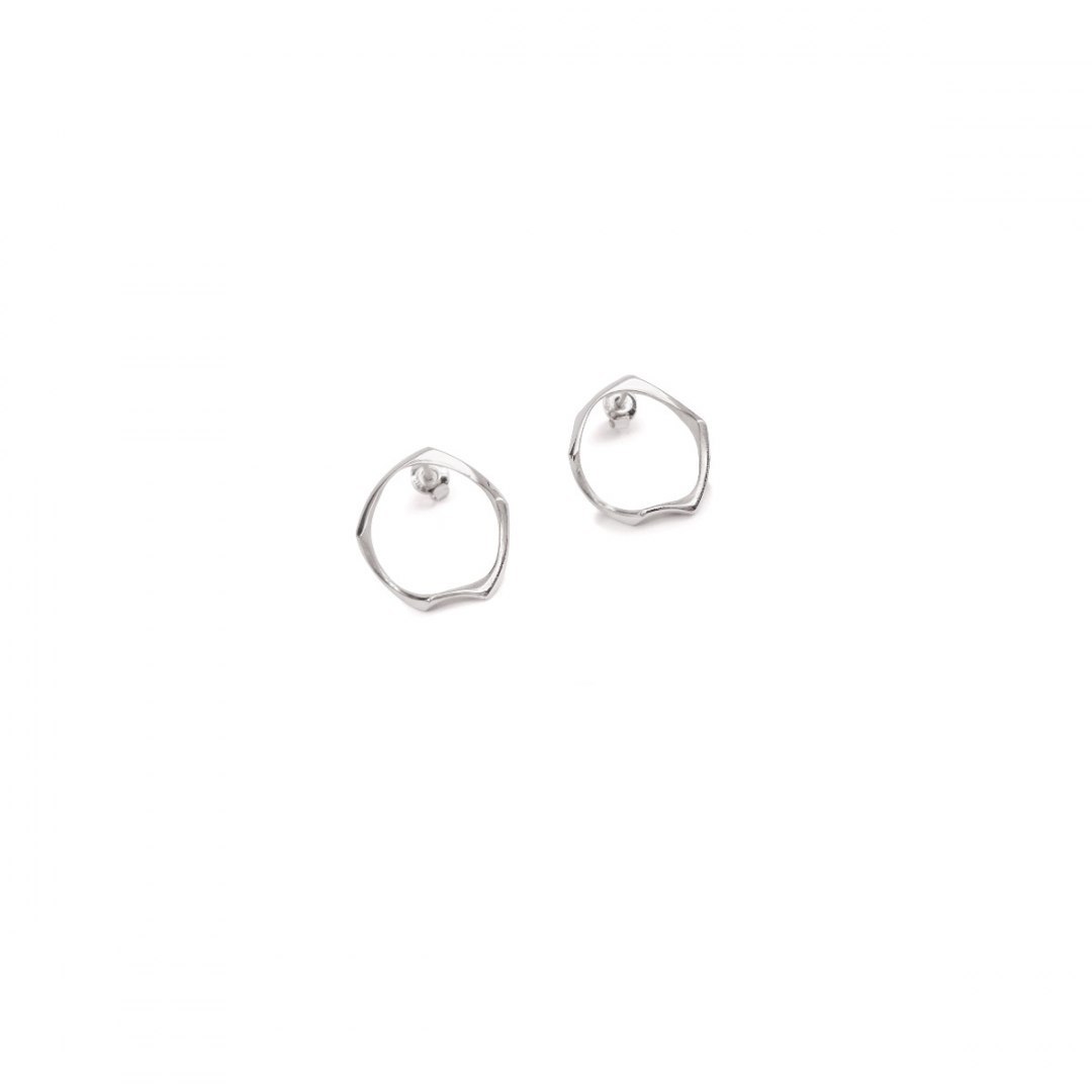 WAVES Circle / silver earrings