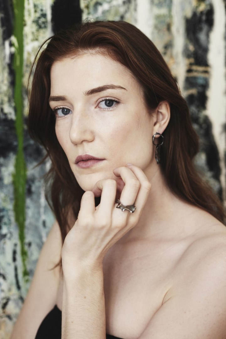 WAVES maxi / black silver ring WAVES maxi / black silver ring