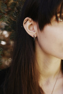 ONE EDGE flexed / satin BLACK earrings
